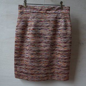 Missoni Pattern Pencil Skirt Pink Tan Fully Lined Sz 4